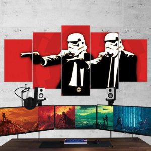 Star Wars Pulp Fiction Parody Movie - 5 Panel Canvas Art Wall Decor