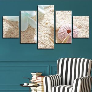 Starfish Sea Shells 22 - Space 5 Panel Canvas Art Wall Decor