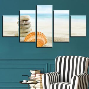 Starfish Sea Shells 23 - Space 5 Panel Canvas Art Wall Decor