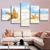 Starfish Sea Shells 24 - Space 5 Panel Canvas Art Wall Decor