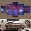 Starry Sky 21 - Space 5 Panel Canvas Art Wall Decor