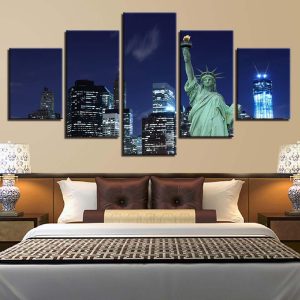 Statue Liberty 11 - Nature 5 Panel Canvas Art Wall Decor