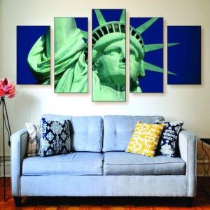 Statue Of Liberty 1 - Abstract 5 Panel Canvas Art Wall Decor