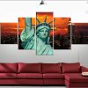 Statue Of Liberty 3 - Nature 5 Panel Canvas Art Wall Decor