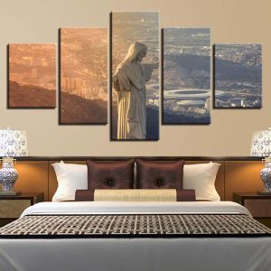 Statue - Religion 5 Panel Canvas Art Wall Decor