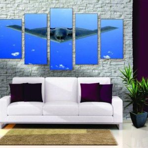 Stealth Bomber - Aircraft 5 Panel Canvas Art Wall Decor