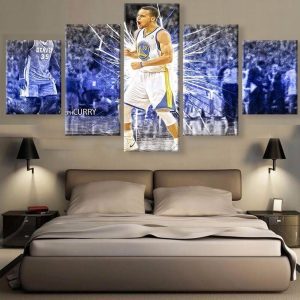 Stephen Curry Golden State Basketball Star Celebrity - 5 Panel Canvas Art Wall Decor