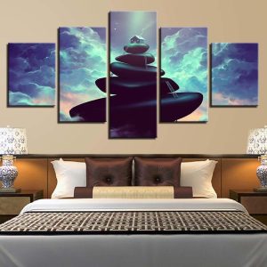 Stone 22 - Nature 5 Panel Canvas Art Wall Decor