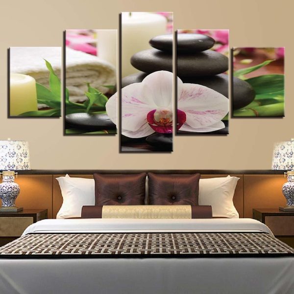 Stone Flower - Nature 5 Panel Canvas Art Wall Decor