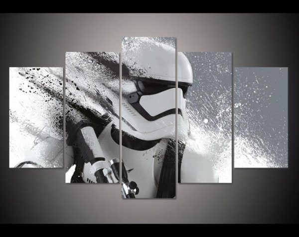 Stormtrooper Star Wars Modern Movie - 5 Panel Canvas Art Wall Decor