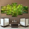 Straight Up In The Forest - Nature 5 Panel Canvas Art Wall Decor