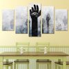 Strange Eye Hands Rise - Abstract 5 Panel Canvas Art Wall Decor