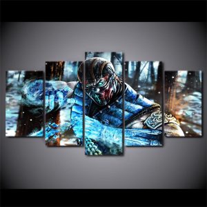 Sub Zero Mortal Kombat 01 - Movie 5 Panel Canvas Art Wall Decor