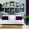 Success Go Get It - Abstract 5 Panel Canvas Art Wall Decor