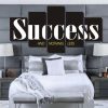 Success Motivational Quote - Abstract 5 Panel Canvas Art Wall Decor