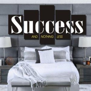 Success Motivational Quote - Abstract 5 Panel Canvas Art Wall Decor