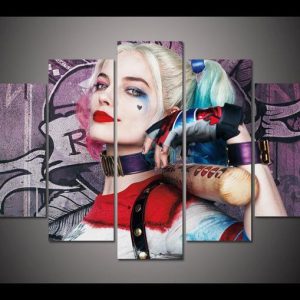 Suicide Squad Harley Quinn - Movie 5 Panel Canvas Art Wall Decor