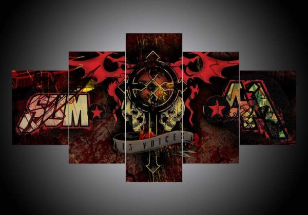 Sum 41 - Abstract 5 Panel Canvas Art Wall Decor