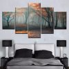 Summer Fallen Leaves Tree Forest Nature - 5 Panel Canvas Art Wall Decor