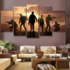 Sun Battlefield Soldiers - Army 5 Panel Canvas Art Wall Decor