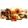 Sunflower Flowers Sun Sky 1 - Nature 5 Panel Canvas Art Wall Decor