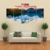 Sunny Day In Mountain Lake - Nature 5 Panel Canvas Art Wall Decor