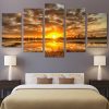 Sunrise Morning Sun 01 - Nature 5 Panel Canvas Art Wall Decor