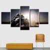 Sunrise Motorcycle - Automative 5 Panel Canvas Art Wall Decor