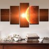 Sunrise Over Earth - Space 5 Panel Canvas Art Wall Decor