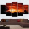 Sunset In The Sonoran Desert - Nature 5 Panel Canvas Art Wall Decor