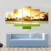 Sunset On Golf - Nature 5 Panel Canvas Art Wall Decor