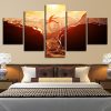 Sunset Parkour Extreme Sports Across Mountains - Sport 5 Panel Canvas Art Wall Decor