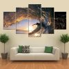 Sunset Surfing Amazing Waves - Sport 5 Panel Canvas Art Wall Decor