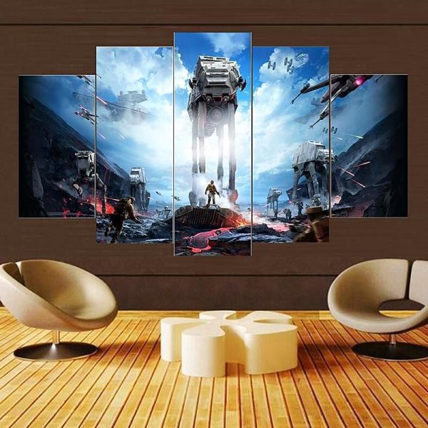 Super Starship Star Wars Movie - 5 Panel Canvas Art Wall Decor