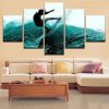 Surfer - Sport 5 Panel Canvas Art Wall Decor