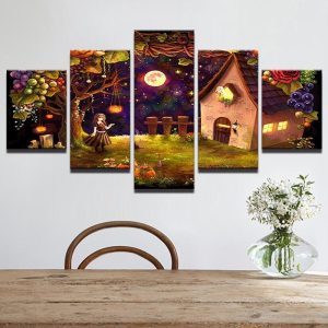 Sweet Home Fairy Tales - Halloween 5 Panel Canvas Art Wall Decor