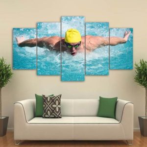 Swimming 4 - Sport 5 Panel Canvas Art Wall Decor