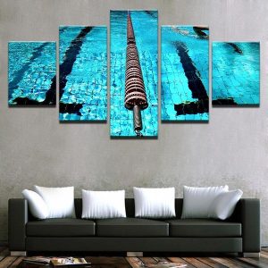 Swimming Swim Lap Pool 02 - Sport 5 Panel Canvas Art Wall Decor