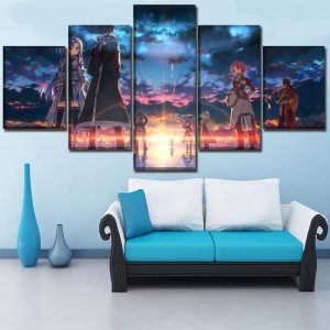 Sword Art Online II Main Characters 1 Anime - 5 Panel Canvas Art Wall Decor