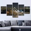 Sydney Opera House Building Night - Nature 5 Panel Canvas Art Wall Decor