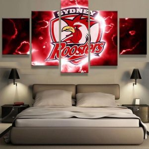 Sydney Roosters NRL Football - 5 Panel Canvas Art Wall Decor