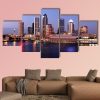 Tampa Skyline In Business Downtown Nature - 5 Panel Canvas Art Wall Decor