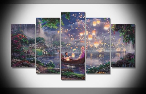 Tangled Poster - 5 Panel Canvas Art Wall Decor