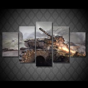 Tanks Wargaming - Gaming 5 Panel Canvas Art Wall Decor