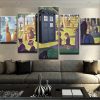 Tardis Sunday Afternoon - Movie 5 Panel Canvas Art Wall Decor