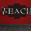 Teach Peace - Abstract 5 Panel Canvas Art Wall Decor