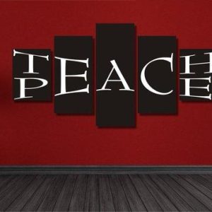 Teach Peace - Abstract 5 Panel Canvas Art Wall Decor