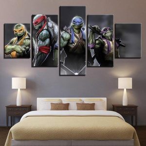 Teenage Mutant Ninja Turtles 4 Cartoon - 5 Panel Canvas Art Wall Decor