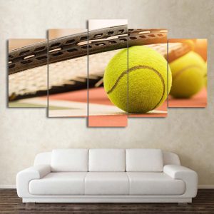 Tennis Racket Sport - 5 Panel Canvas Art Wall Decor