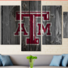 Texas A&M College Barn Wood Sport - 5 Panel Canvas Art Wall Decor